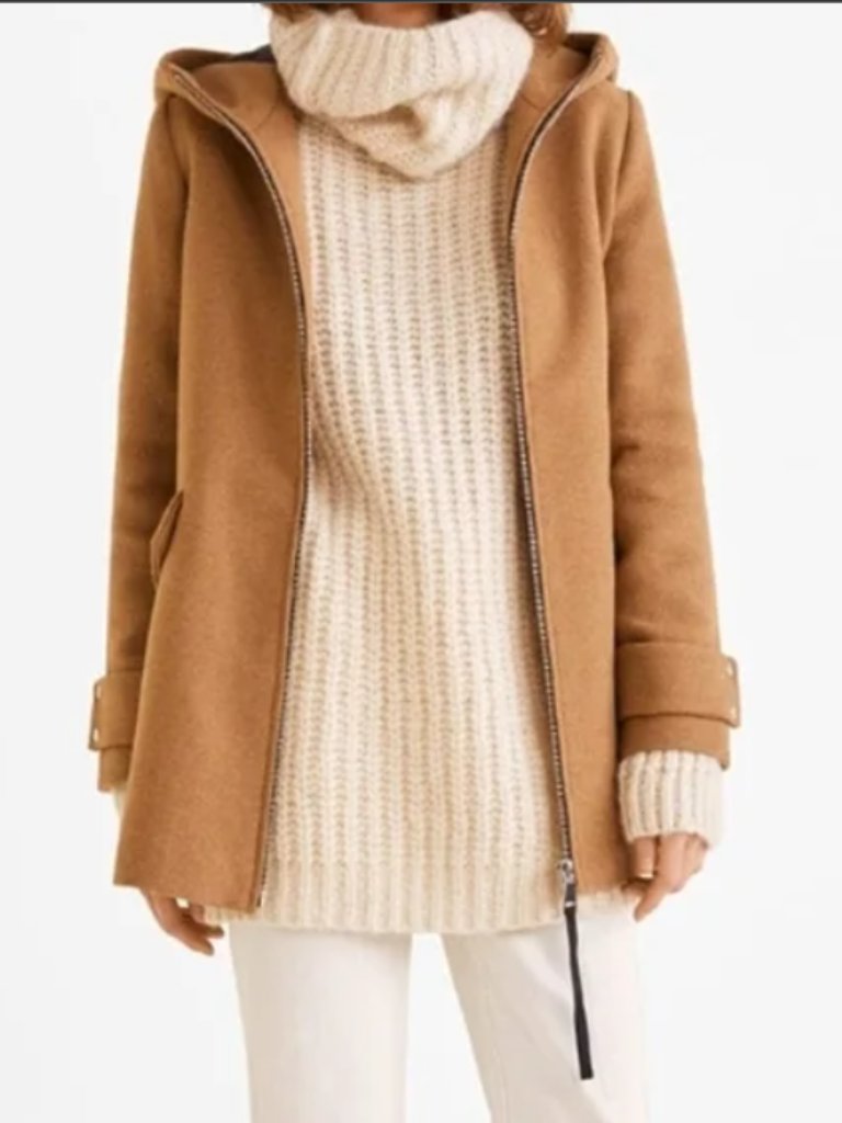 Mango Oversized Wool-Blend Hooded Coat